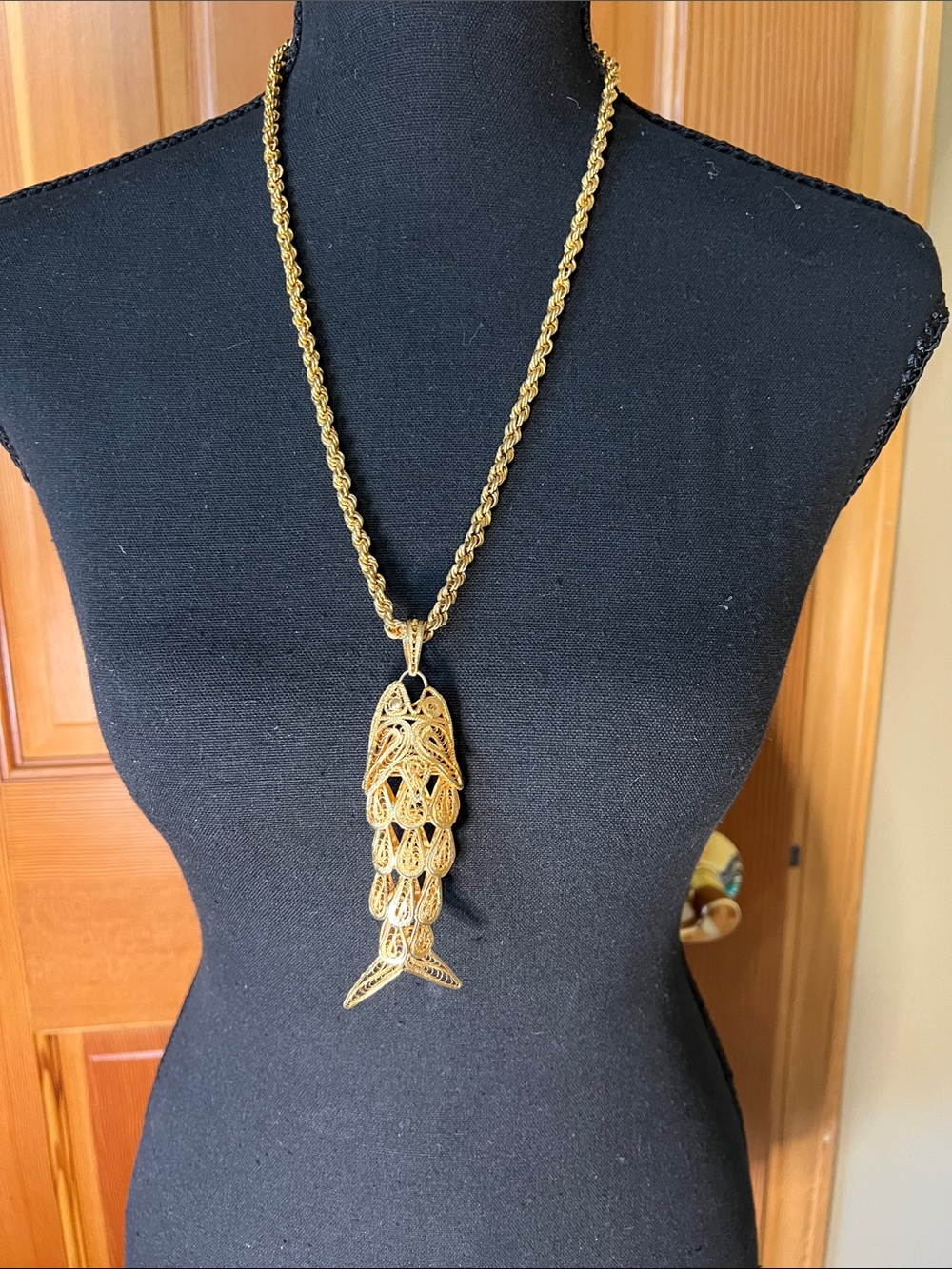 Gold Fish Pendant Necklace